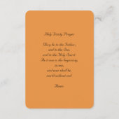 Carte D'accompagnement Sainte Trinité avec prière (Dos)