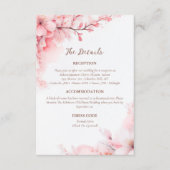 Carte D'accompagnement Sakura Japanese Cherry Blossom Détails du Mariage (Devant)