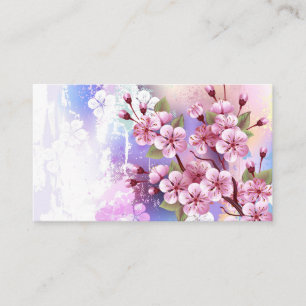 Carte D'accompagnement Sakura rose sur la peinture Arrière - plan