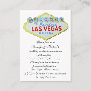 Carte D'accompagnement Salle de réception de mariage Vegas Thème