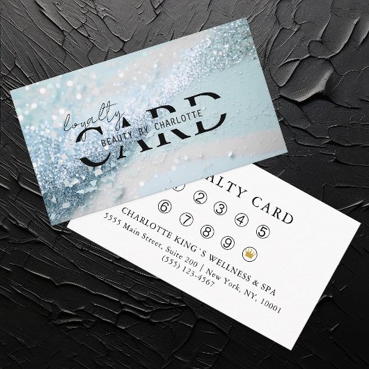 Carte D'accompagnement Salon moderne, Parties scintillant bleue, 10 -