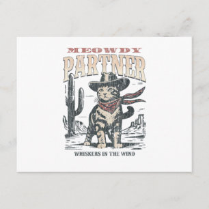Carte D'accompagnement Salut associé cow-boy chat