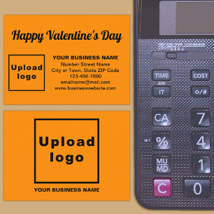 Carte D'accompagnement Salutation de Saint-Valentin d'affaires en orange