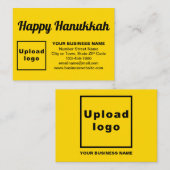 Carte D'accompagnement Salutation des entreprises Hanoukka sur le jaune (Devant / Derrière)