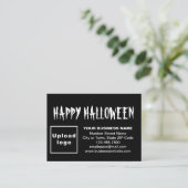 Carte D'accompagnement Salutation d'Halloween d'affaires sur le noir (Debout devant)