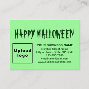 Carte D'accompagnement Salutation d'Halloween d'affaires sur vert clair
