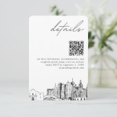 Carte D'accompagnement San Antonio Mariage Moderne Détails QR Code (Debout devant)