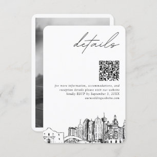 Carte D'accompagnement San Antonio Mariage Moderne Détails QR Code