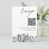 Carte D'accompagnement San Antonio Mariage moderne RSVP QR Code (Debout devant)