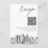 Carte D'accompagnement San Antonio Mariage moderne RSVP QR Code (Devant)