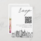 Carte D'accompagnement San Antonio Mariage moderne RSVP QR Code (Devant / Derrière)