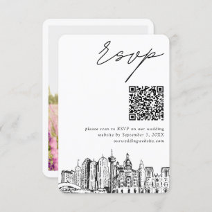 Carte D'accompagnement San Antonio Mariage moderne RSVP QR Code