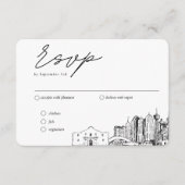 Carte D'accompagnement San Antonio Mariage traditionnel Repas RSVP Option (Devant)
