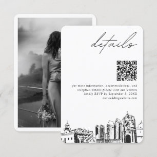 Carte D'accompagnement San Diego Mariage Détails modernes Code QR