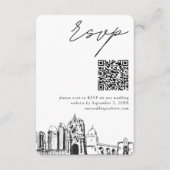 Carte D'accompagnement San Diego Mariage moderne RSVP QR Code (Devant)