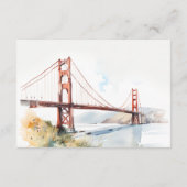 Carte D'accompagnement San Francisco Golden Gate Bridge Wedding Reception (Dos)