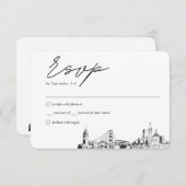 Carte D'accompagnement San Francisco Mariage traditionnel RSVP (Devant / Derrière)
