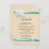 Carte D'accompagnement Sand Dollar Beach Détails du mariage (Devant / Derrière)