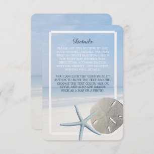 Carte D'accompagnement Sand Dollar et Starfish Beach Wedding Détail