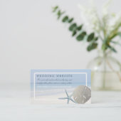 Carte D'accompagnement Sand Dollar et Starfish Beach Wedding Website (Debout devant)