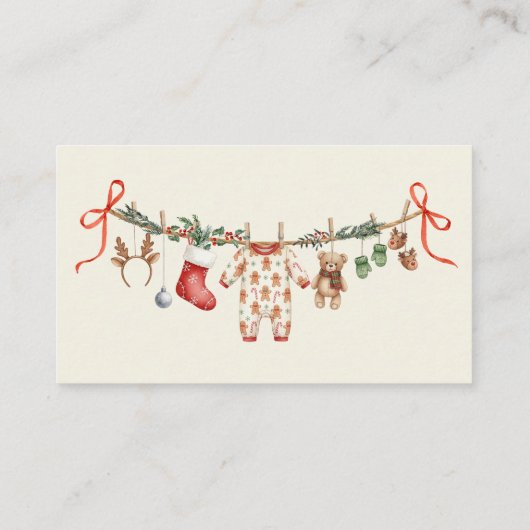 Carte D'accompagnement Santa Baby Clothesline Diaper Raffle Cards (Dos)