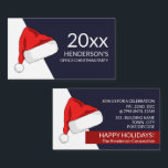 Carte D'accompagnement Santa Hat, billet de fête de Noël<br><div class="desc">Santa Hat,  billet de fête de Noël par The Carte de visite Store. Idéal pour toutes sortes d'événements festifs. Dîners de Noël,  Fêtes de bureau,  Événements au restaurant,  Mariages,  Anniversaire.</div>