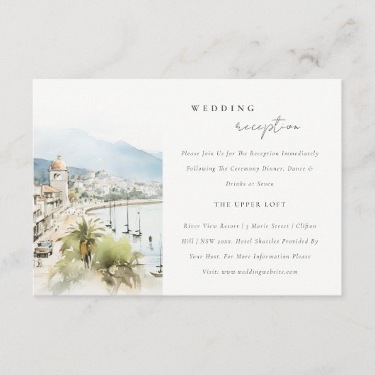 Carte D'accompagnement Santa Marta Colombia Landscape Wedding Reception (Devant)