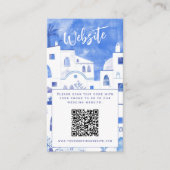 Carte D'accompagnement Santorin Site Mariage QR Code (Devant)