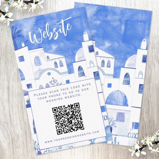 Carte D'accompagnement Santorin Site Mariage QR Code