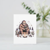 Carte D'accompagnement Sasquatch tenant des fleurs (Debout devant)