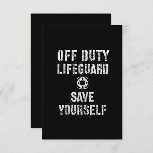 Carte D'accompagnement Sauvegardez-Vous Garde De Piscine Garde Éteint (Devant / Derrière)