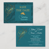 Carte D'accompagnement Sauvez le paon de date épousant la mini aide (Devant / Derrière)