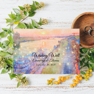 Carte D'accompagnement Savannah GA River Street Wishing well Mariage