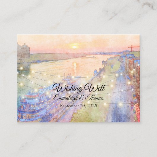 Carte D'accompagnement Savannah GA River Street Wishing well Mariage (Devant)