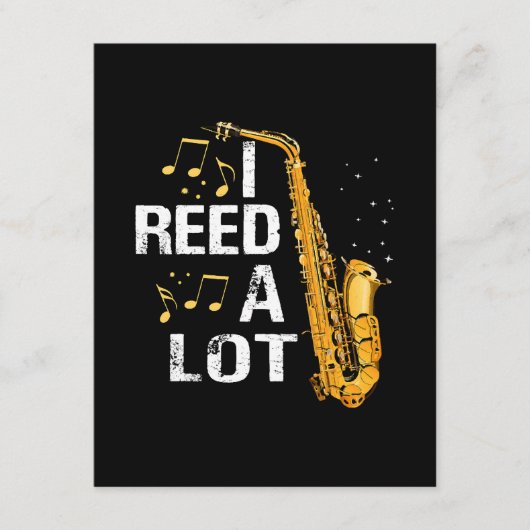 Carte D'accompagnement Saxophone drôle (Devant)