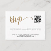 Carte D'accompagnement SCAN QR code Simple Gold RSVP avec sièges réservés (Devant)