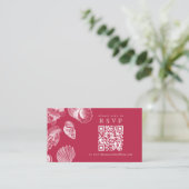 Carte D'accompagnement Scan QR Code VIva Magenta Nautical Seashell RSVP (Debout devant)