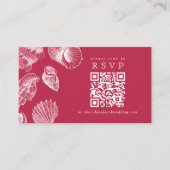 Carte D'accompagnement Scan QR Code VIva Magenta Nautical Seashell RSVP (Devant)