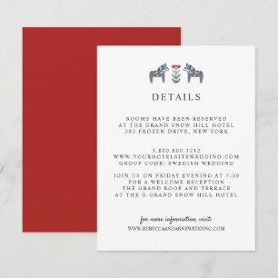 Carte D'accompagnement Scandinavian Dala Horse MARIAGE Détails de l'invit