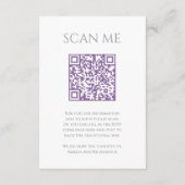 Carte D'accompagnement Scannez-moi code QR site web de mariage monogramme (Dos)