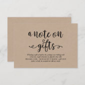 Carte D'accompagnement Scénario noir kraft rustique, Une note sur les cad (Devant / Derrière)