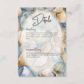 Carte D'accompagnement Scène Coquillages tropicaux Détails Mariage modern (Devant)