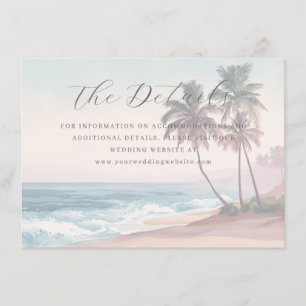 Carte D'accompagnement Scène de plage tropicale pastel romantique