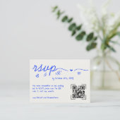 Carte D'accompagnement Scribble à main Quirky QR Code Mariage RSVP (Debout devant)