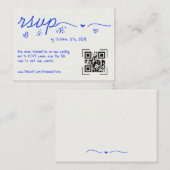 Carte D'accompagnement Scribble à main Quirky QR Code Mariage RSVP (Devant / Derrière)