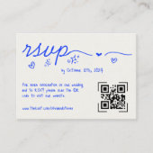 Carte D'accompagnement Scribble à main Quirky QR Code Mariage RSVP (Devant)