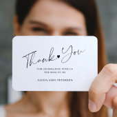 Carte D'accompagnement Script baby shower budget blanc noir merci