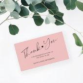 Carte D'accompagnement Script baby shower budget rose merci