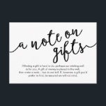 Carte D'accompagnement Script Black Rustique, Une note sur les cadeaux<br><div class="desc">Ceci est la carte de la Rustique Script,  carte de mariage. Vous pouvez changer les couleurs de police et ajouter vos coordonnées de mariage dans la police correspondante / lettrage. #TeeshaDerrick</div>