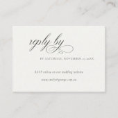 Carte D'accompagnement Script Black White en ligne site Mariage RSVP (Devant)
